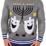 Hanukkah Dancing Dreidels Ugly Christmas Sweater