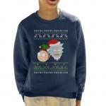 rick-santa-and-morty-elf-christmas-knit-kids-sweatshirt