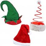 Christmas Set of Santa Hat, Elf Hat and Santa Coil Hat