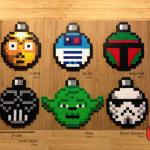 Star Wars Christmas Ornaments and Magnets made from Perler Beads