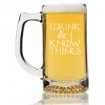 Game of Thrones I Drink and I Know Things Glass Beer Mug