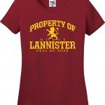Game of Thrones Property of House Lannister Ladies T-Shirt