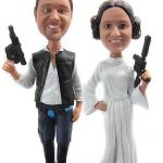 Star Wars Hans Solo and Princess Leia Custom Wedding Cake Toppers Sculpted