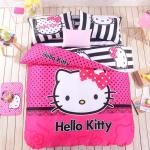 Black, White & Pink Hello Kitty Bedding