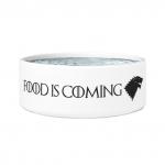 Food is Coming House Stark 7.5 x 3.5 White Ceramic Dog Bowl