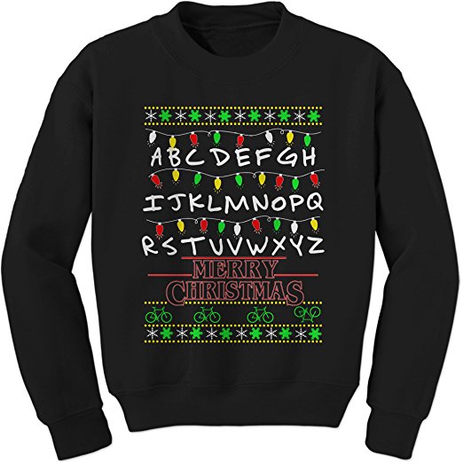 Stranger Things Alphabet Lights Ugly Christmas Sweater