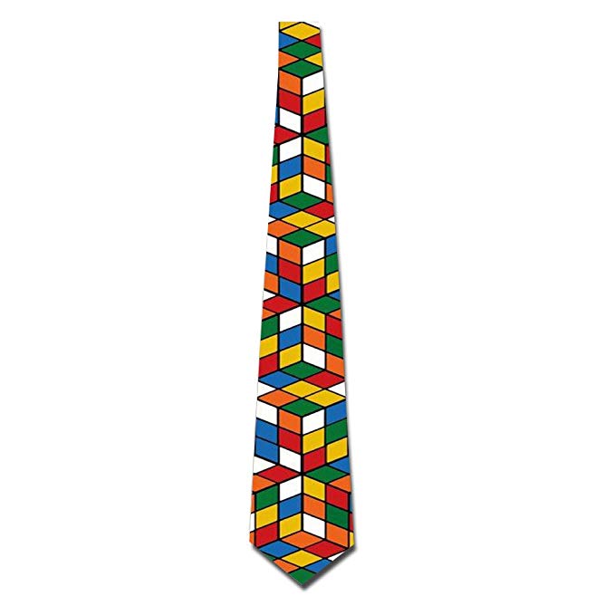 Rubik's Cube World Men's Funny Tie Fashion Novelty Necktie