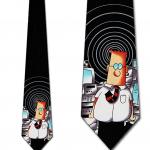 Dilbert With Computers Black Tie – Mens Necktie