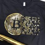 Golden Bitcoin Shirt for Crypto Currency Traders by D R Detroit Rebels 
