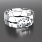Batman Silver Wide Wedding Ring