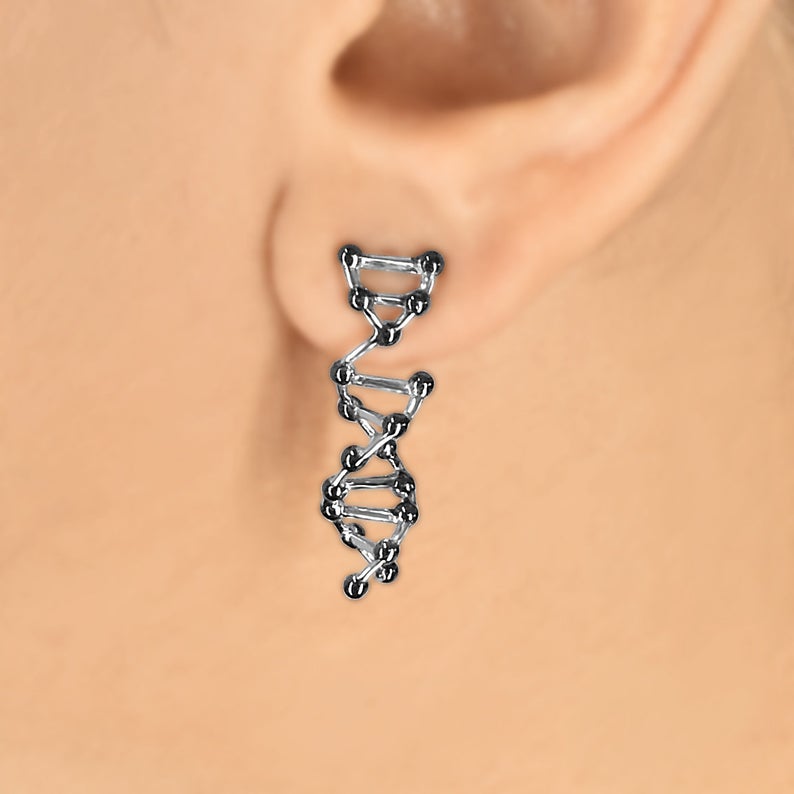  Unique Sterling Silver DNA Earrings