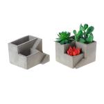 cool concrete planter with pencil organizer for office