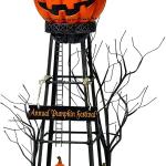 Pumpkin Water Tower Figurine Halloween Accessories for Village Collections