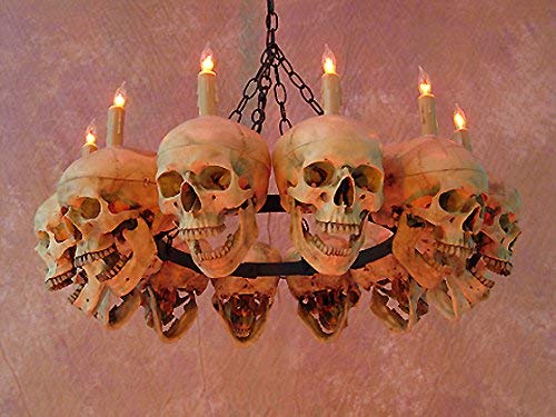 Skeletons and Skull Chandelier for halloween 