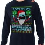 Blue Alien- Look At Me, My Presence Is Pain Rick and Morty Ugly Christmas Sweater