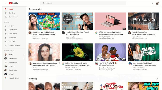 YouTube Homepage Redesign Arrives