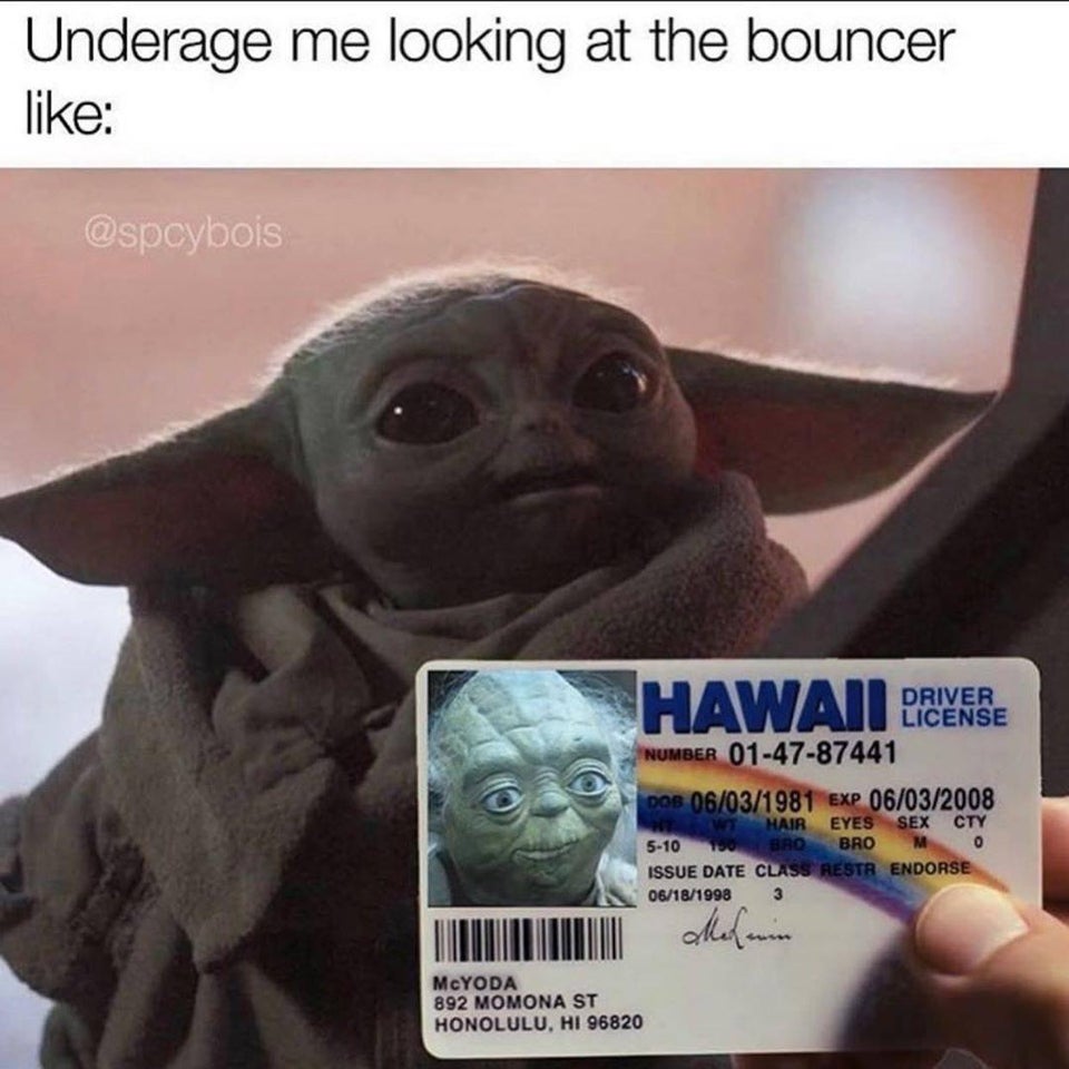 Funny Baby Yoda Id Card Meme Walyou