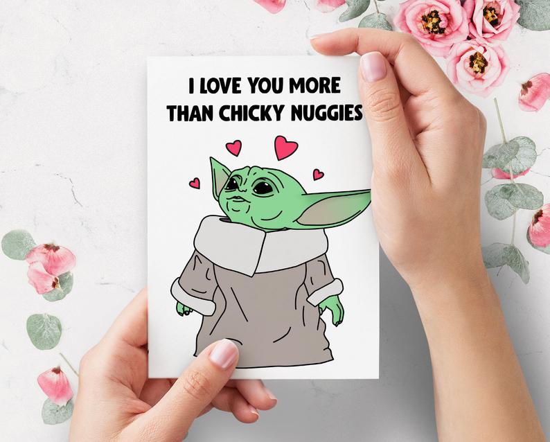 funny baby yoda valentines card 