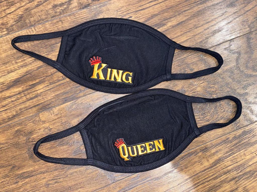 King and queen face masks for couples