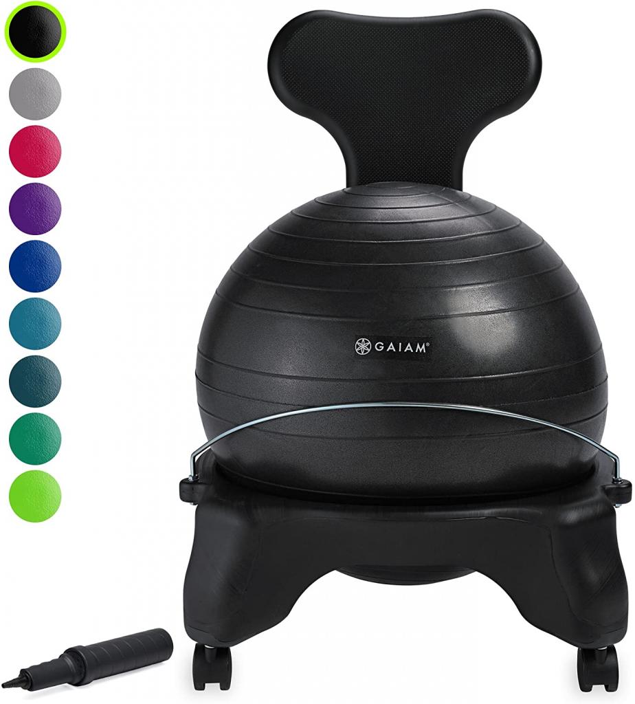 Gaiam Classic Balance Ball Chair for Workouts during Work