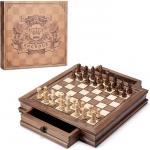 AMEROUS-Magnetic-Wooden-Chess-Set-12.822-x-12.822-Chess-Board-Game-with-2-Built-in-Storage-Drawers