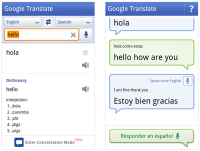 Google Translate for Android Conversation Mode