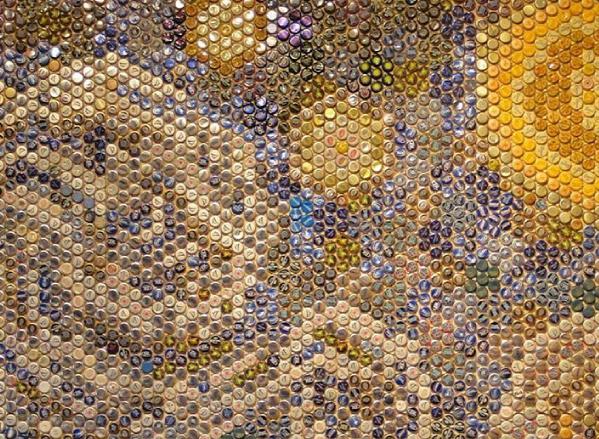 Bottle Cap Artists Remake Starry Night