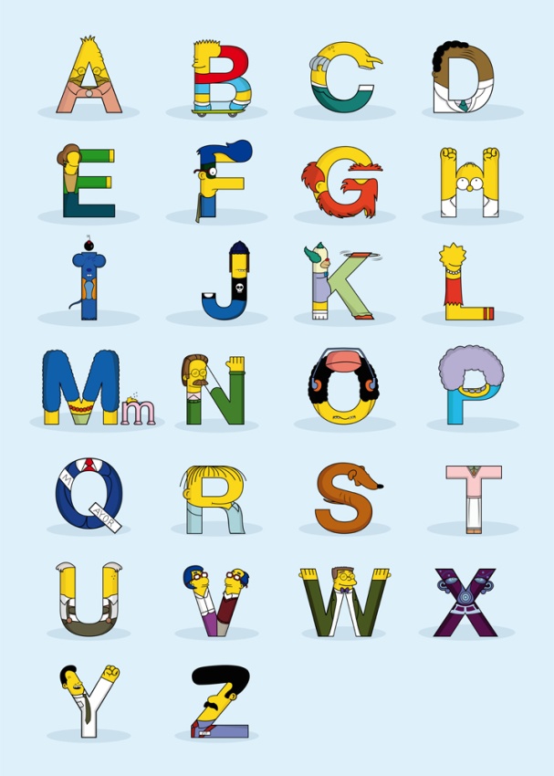 The Simpsons Alphabet by Fabian Gonzales