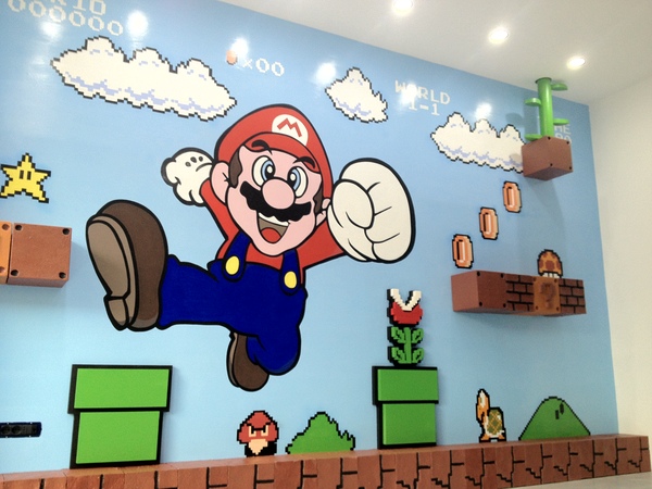 Amazing 3D Super Mario Bros Mural - Walyou