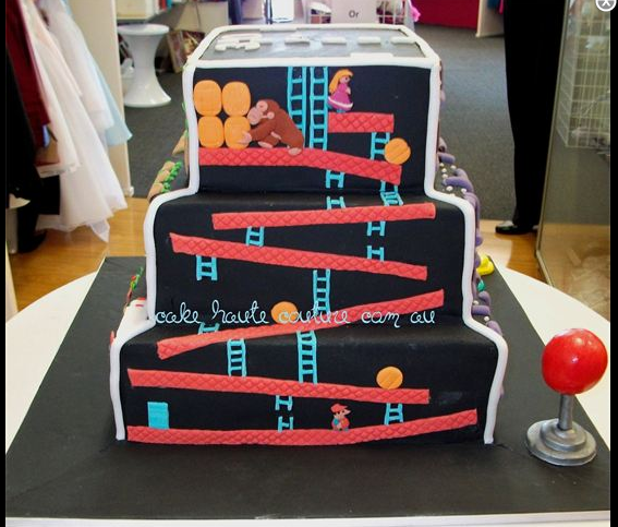 Amazing Cake With 5 Classic Games Depicted In It