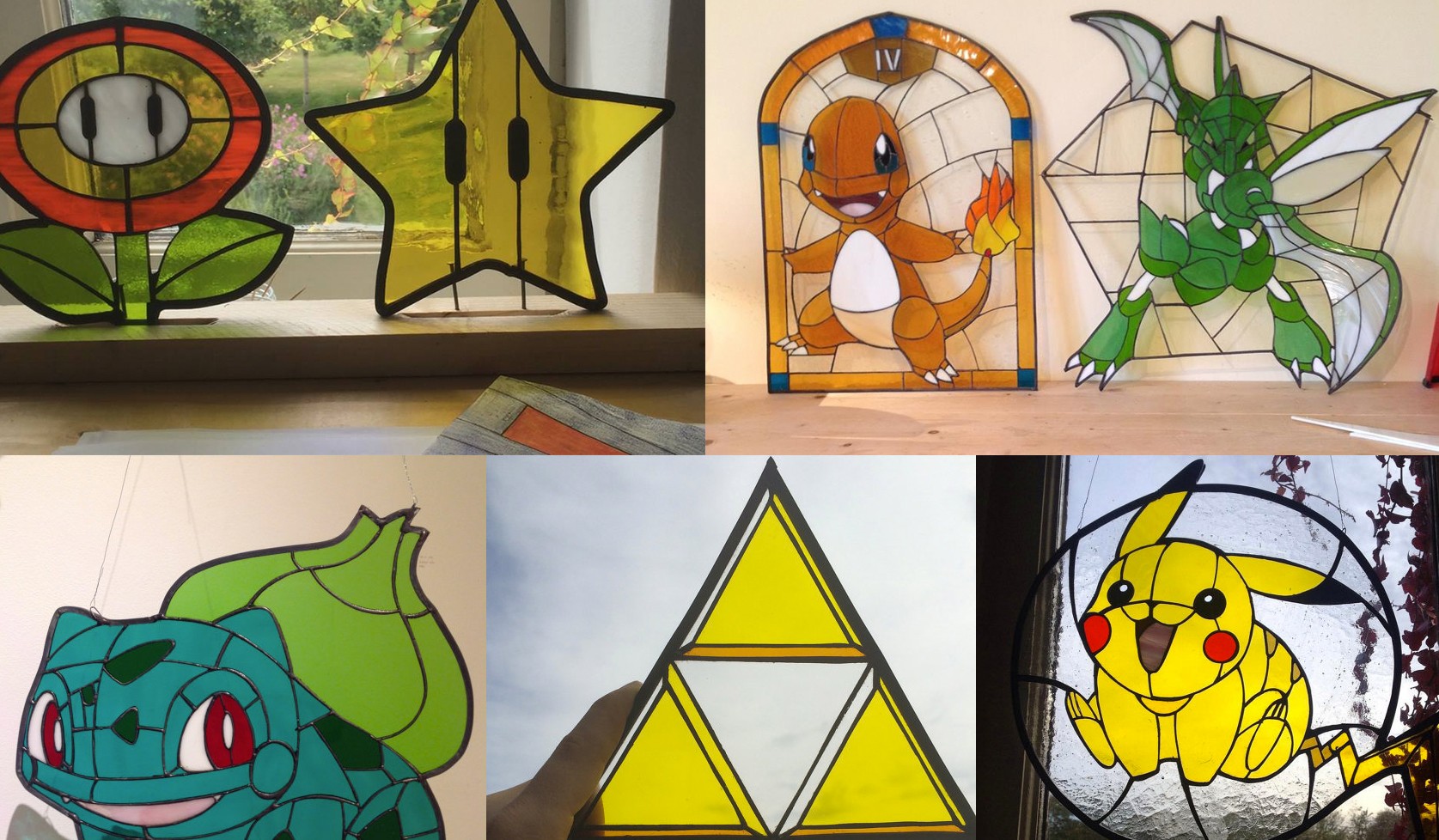 Geeky Stained Glass Creations for Video Game Fans