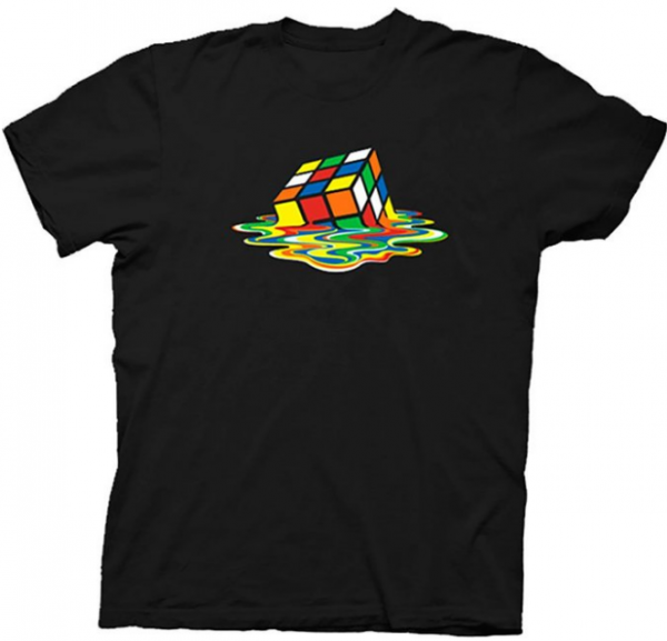 melted rubiks cube t shirt