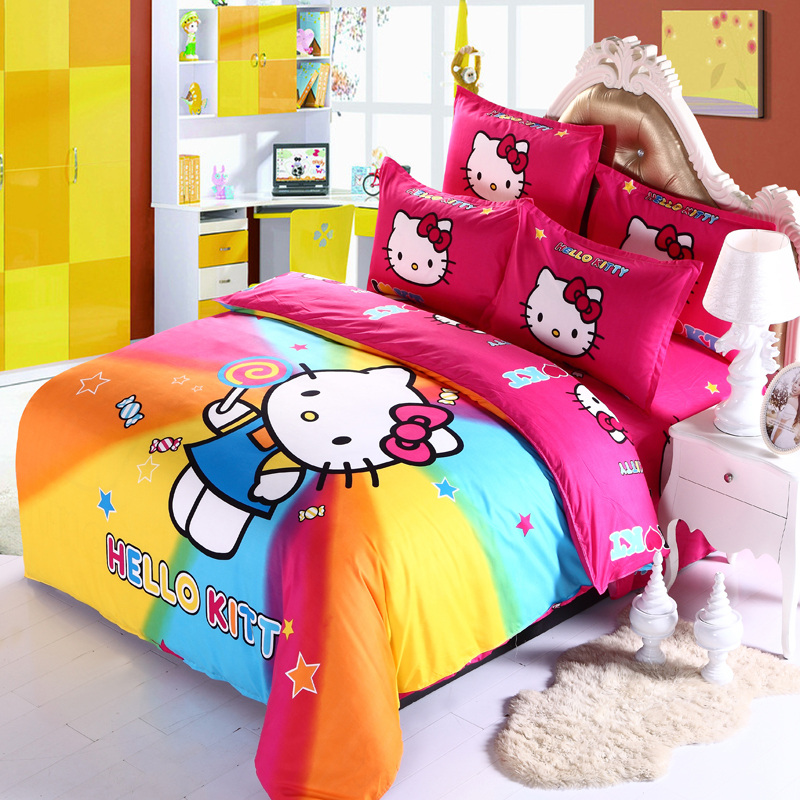 Hello Kitty Rainbow Bed Sheets - Walyou