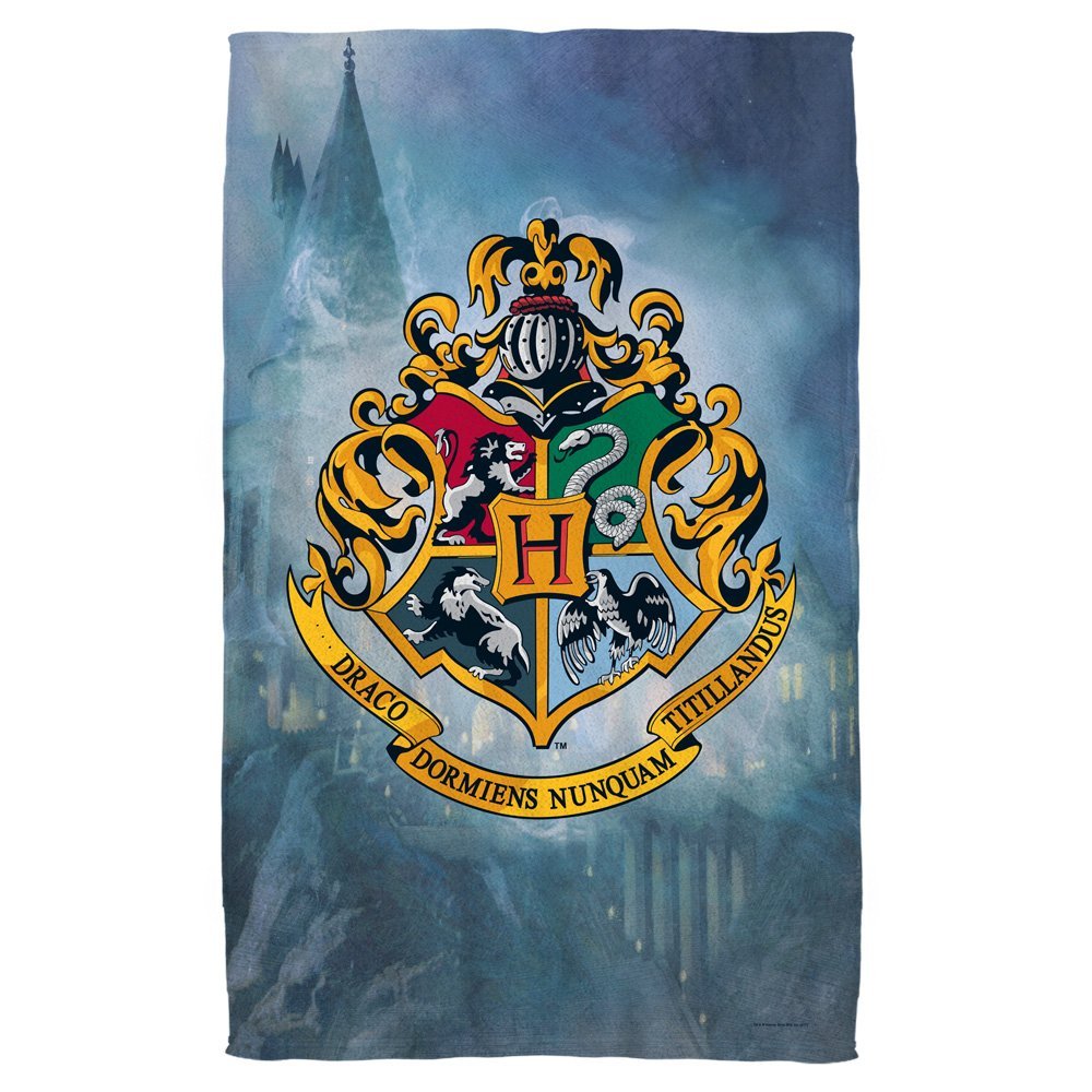 Harry Potter Hogwarts Crest Beach Towel - Walyou