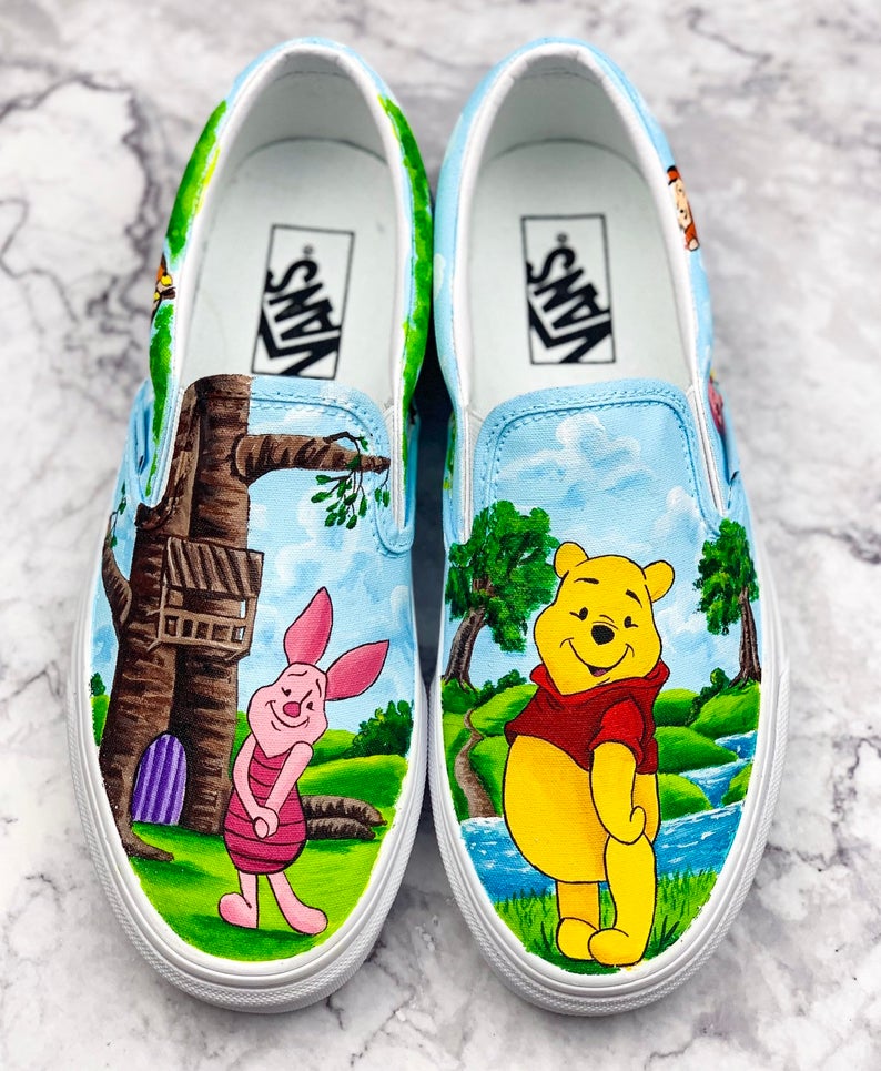 Winnie The Pooh Handpainted Shoes Walyou