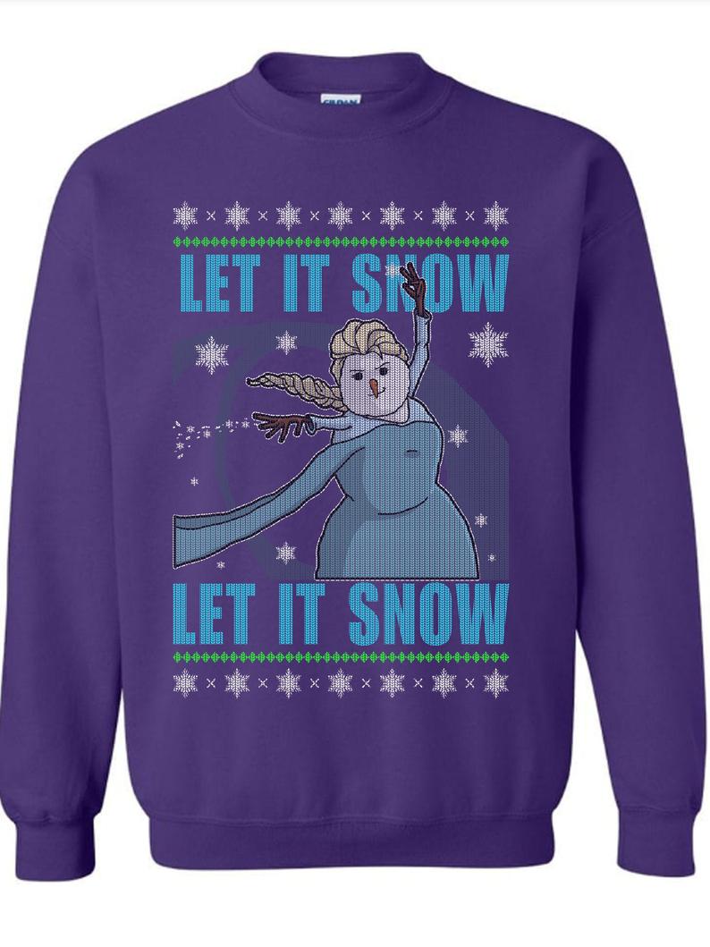 Let-It-Snow-Elsa-Ugly-Christmas-Sweater - Walyou